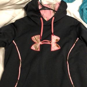 Pink camo underarmour hoodie